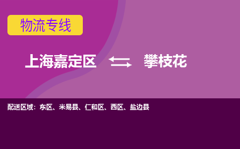 上海嘉定区到攀枝花物流公司+物流专线、天天发车