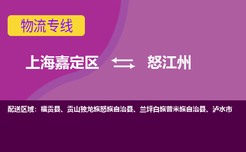 上海嘉定区到怒江州物流公司+天天发车