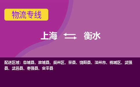 上海到衡水冀州区物流公司+物流专线、2024市/区/县，已更新