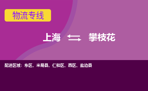 上海到攀枝花物流公司+物流专线、2024市/区/县，已更新