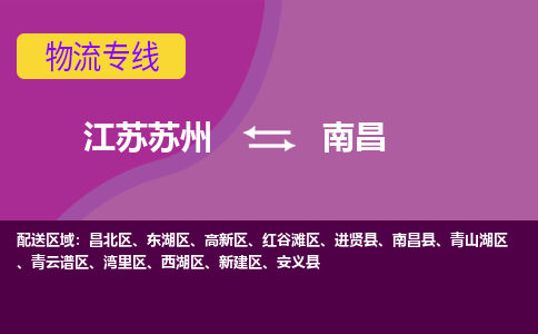 江苏苏州到南昌红谷滩区物流公司+物流专线、2024市/区/县，已更新